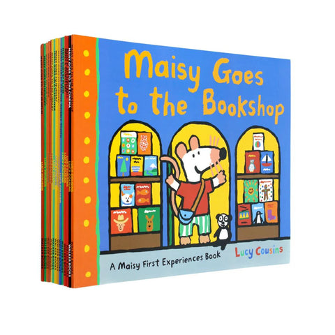 Maisy Mouse First Experience Full Pack 15 Books Pack Collection Set by Lucy Cousins (Bookshop, Football, Sports Day, Plane, Hospital, Library, Sleepover,
Nursery & MORE!)