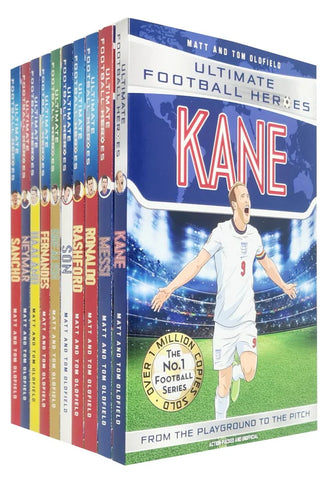 Ultimate Football Heroes Series 1 Collection 10 Books Set By Matt Oldfield (Rashford, Ronaldo, Messi, Kane, Son, Grealish, Fernandes, Haaland,
Neymar, Sancho)